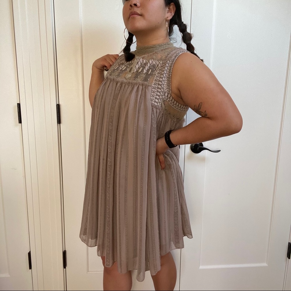 Free People Tulle Mock Neck Dress